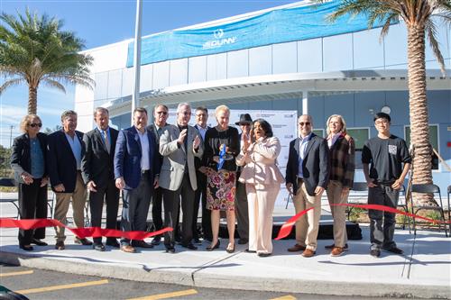 School Board and Foundation members and district officials cut ribbon at Tech High celebration 